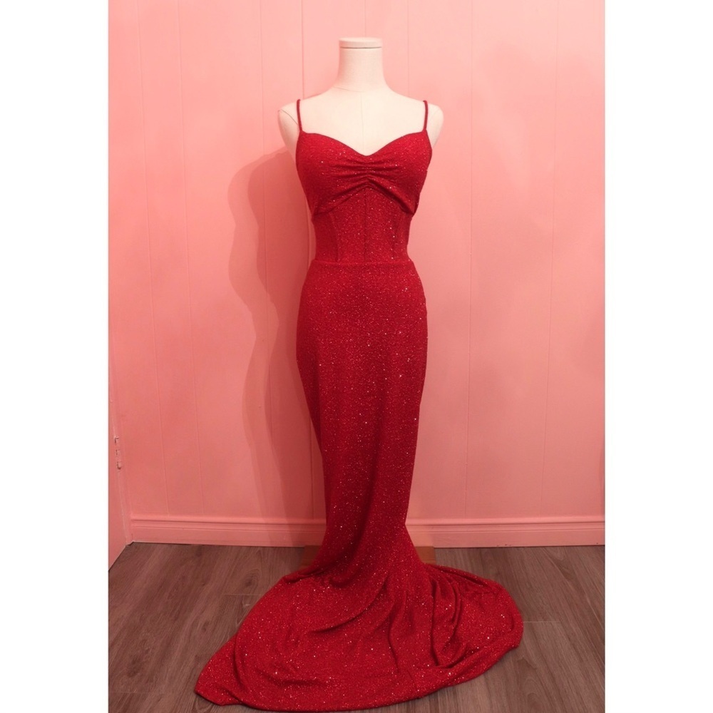 Lovely Day Sparkling Red Maxi Dress - Picture 2 of 5